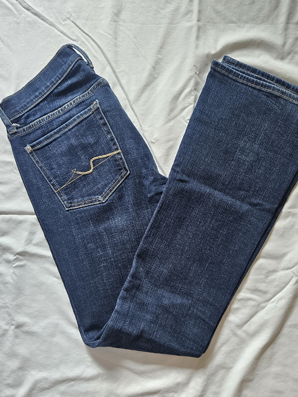 7 For All Mankind Dark Blue Straight-Leg Women's Jeans